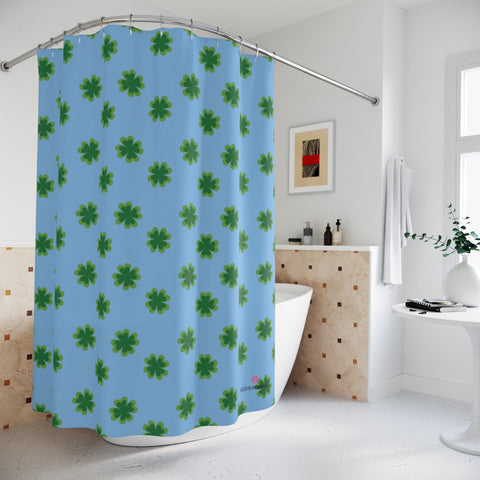 Blue Clover Polyester Shower Curtain