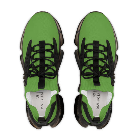 Light Green Solid Color Men's Shoes, Solid Light Green Color Best Comfy Men's Mesh-Knit Designer Premium Laced Up Breathable Comfy Sports Sneakers Shoes (US Size: 5-12)