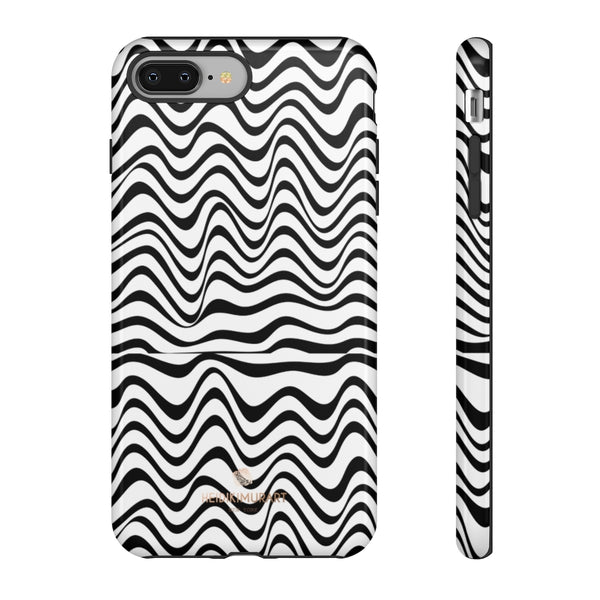 Wavy Black White Tough Cases-Phone Case-Printify-iPhone 8 Plus-Glossy-Heidi Kimura Art LLC