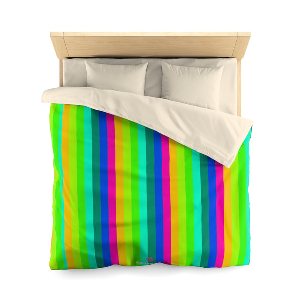 Best Rainbow Striped Duvet Cover, Premium Microfiber Duvet Cover For Twin/ Queen Size Beds
