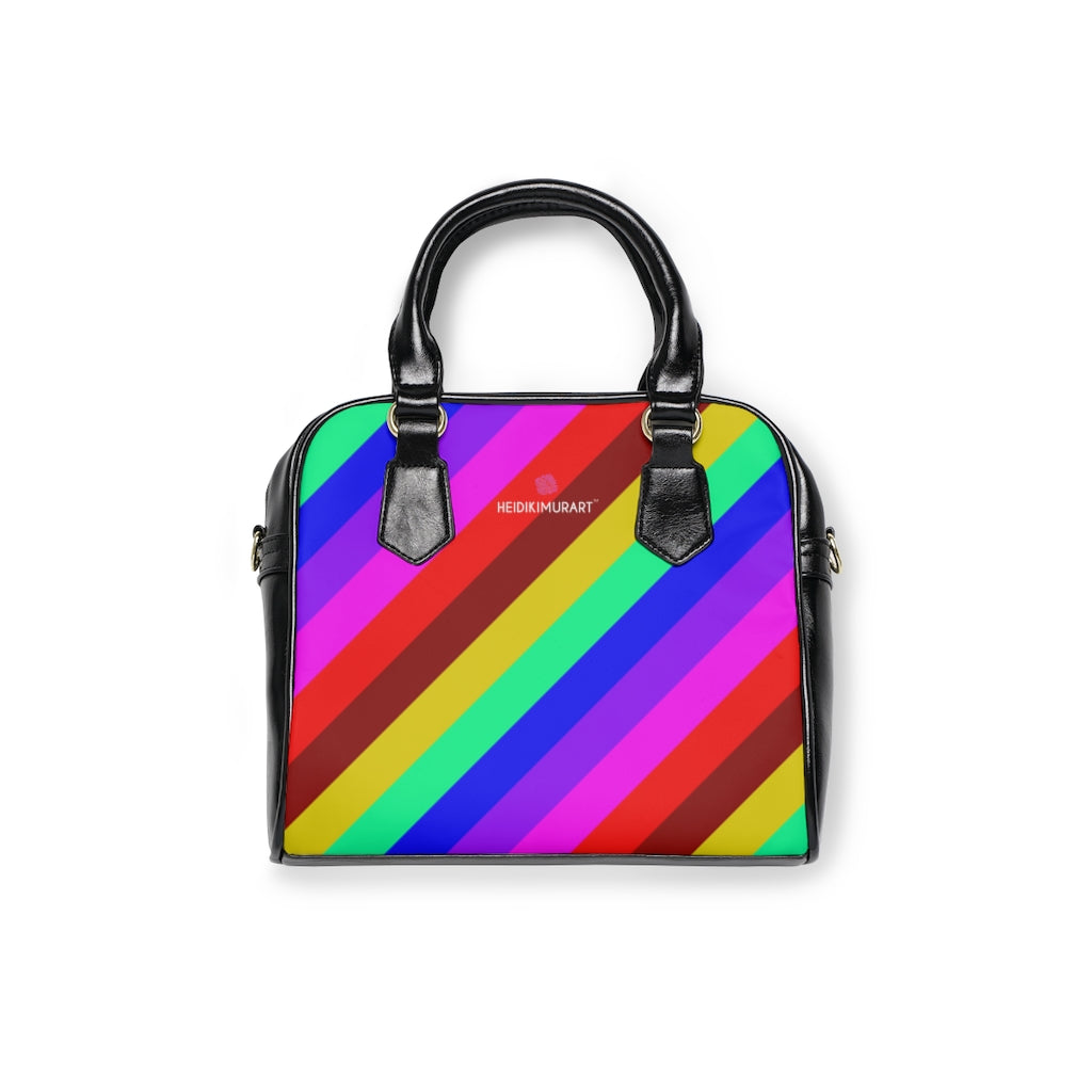 Rainbow Stripes Shoulder Handbag