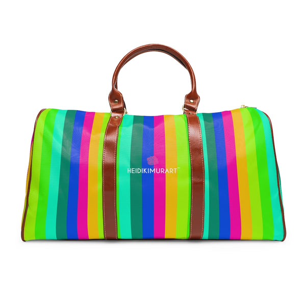 Rainbow Stripes Waterproof Travel Bag