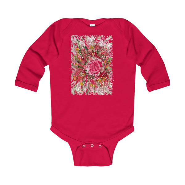 Fall Infant Long Sleeve Bodysuit, Classic Fit Baby's Clothes - Made in UK (UK Size: 6M-24M)-Infant Long Sleeve Bodysuit-Red-12M-Heidi Kimura Art LLC
