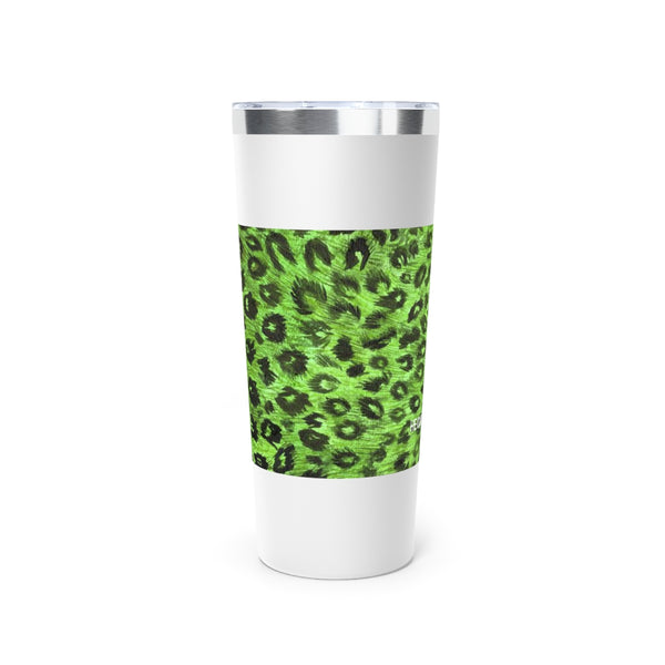 Green Leopard Print Tumbler, Copper Vacuum Insulated Tumbler, 22oz