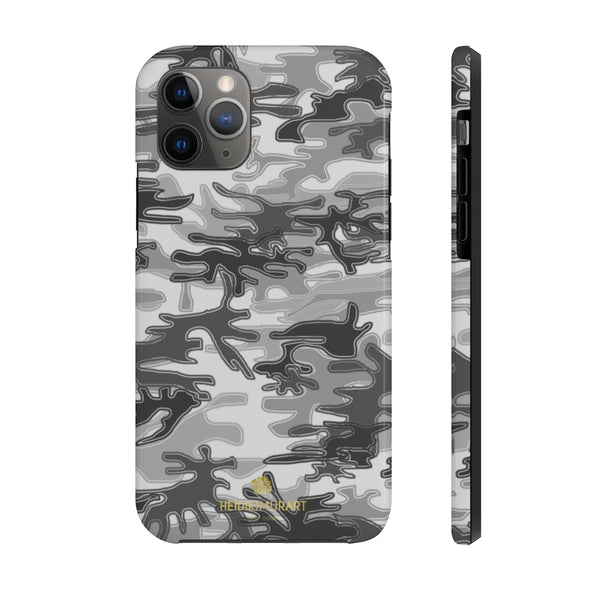 Grey Camo Print iPhone Case, Army Camoflage Case Mate Tough Phone Cases-Phone Case-Printify-iPhone 11 Pro-Heidi Kimura Art LLC