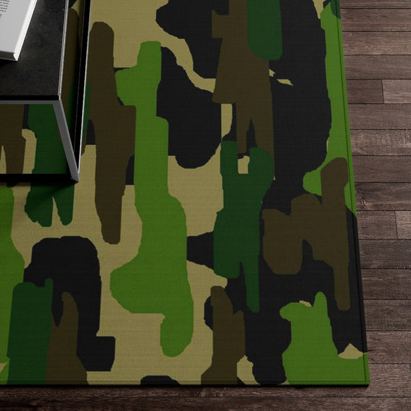 Green Camo Print Dornier Rug