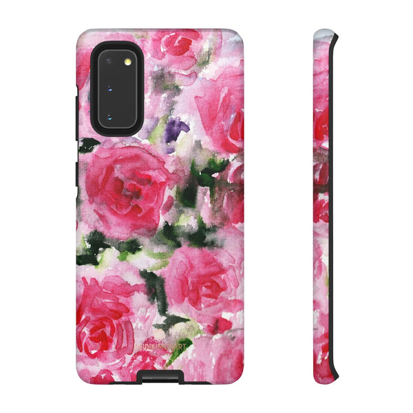 Pink Rose Floral Tough Cases, Roses Flower Print Best Designer Phone Case-Made in USA-Phone Case-Printify-Samsung Galaxy S20-Matte-Heidi Kimura Art LLC
