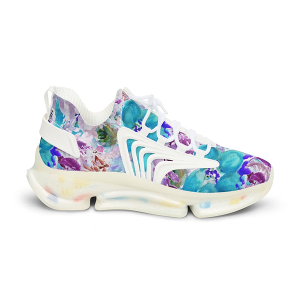 Blue Floral Print Men's Shoes, Colorful Floral Print Best Comfy Men's Mesh-Knit Designer Premium Laced Up Breathable Comfy Sports Sneakers Shoes (US Size: 5-12) Mesh Athletic&nbsp;Shoes, Mens Mesh Shoes,&nbsp;Mesh Shoes Men,&nbsp;Men's Classic Low Top Mesh Sneaker, Men's Breathable Mesh Shoes, Mesh Sneakers Casual Shoes&nbsp;