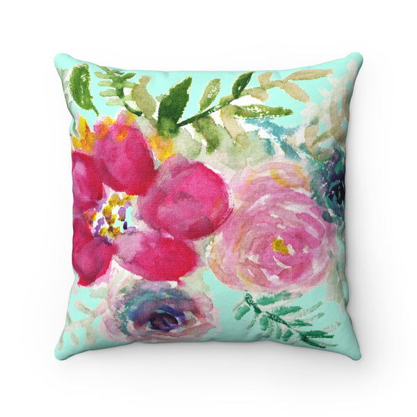 Red Rose Girlie Floral Wreath Spun Polyester Square 2-pc Pillow Cover Set-Pillow-Heidi Kimura Art LLC