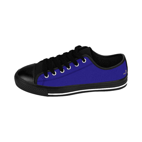 Deep Blue Liberty Lake Solid Color Men's Running Sneakers Tennis Shoes (US Size: 7-14)-Men's Low Top Sneakers-Heidi Kimura Art LLC Blue Men's Low Top Sneakers, Deep Blue Liberty Lake Solid Color Designer Men's Running Sneakers Tennis Shoes (US Size: 7-14)