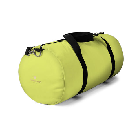 Light Yellow Solid Color All Day Small Or Large Size Duffel Bag, Made in USA-Duffel Bag-Heidi Kimura Art LLC