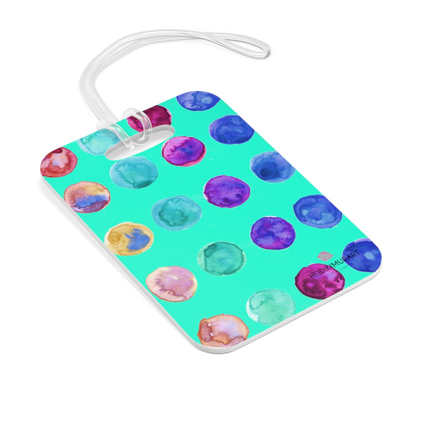 Cute Watercolor Polka Dots Designer Travel Luggage Suitcase Bag Tag - Made in USA-Bag Tags-One Size-Heidi Kimura Art LLC
