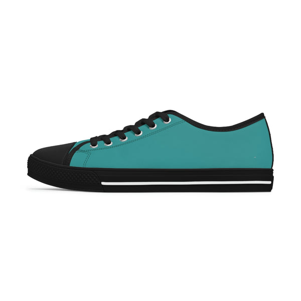 Teal Blue Color Ladies' Sneakers, Solid Color Best Designer Women's Low Top Sneakers