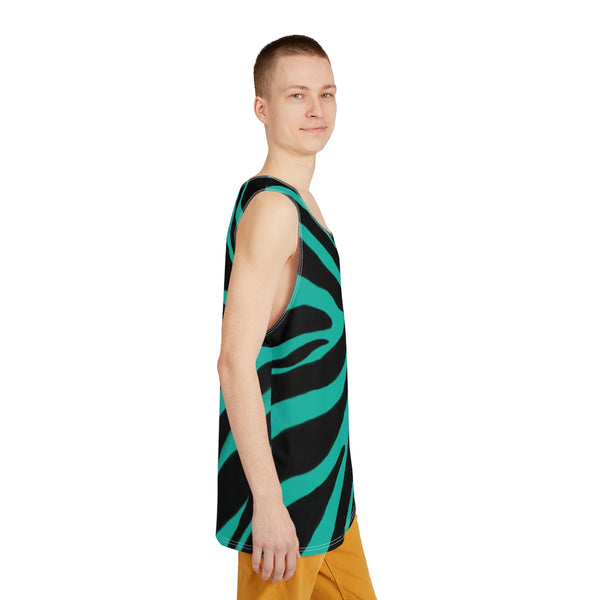 Blue Zebra Print Men's Tank