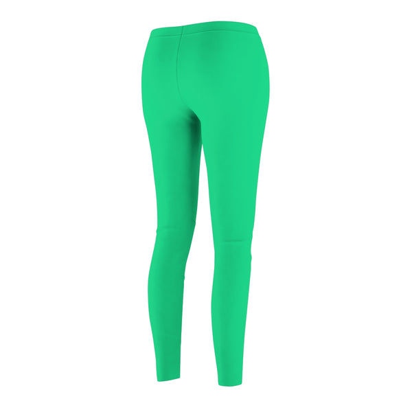 Sea Foam Green Classic Solid Color Women's Fashion Casual Leggings-Made in USA-Casual Leggings-Heidi Kimura Art LLC