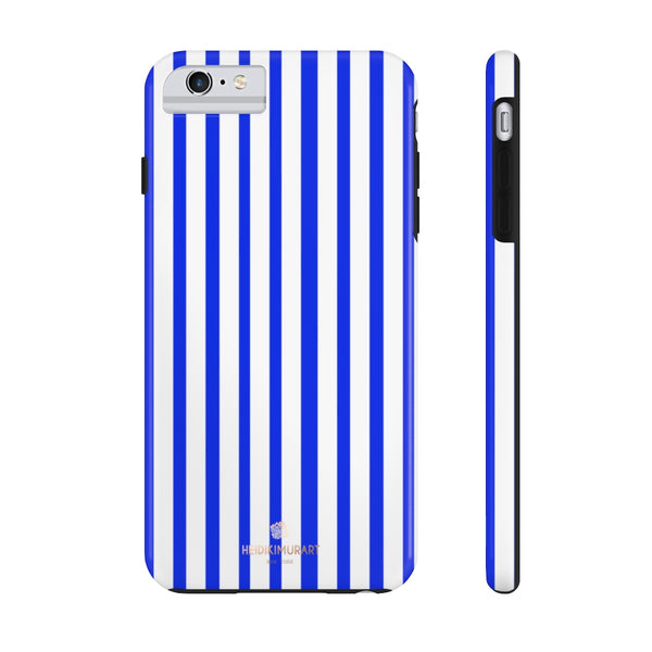 Blue Striped iPhone Case, Designer Case Mate Tough Samsung Galaxy Phone Cases-Phone Case-Printify-iPhone 6/6s Plus Tough-Heidi Kimura Art LLC