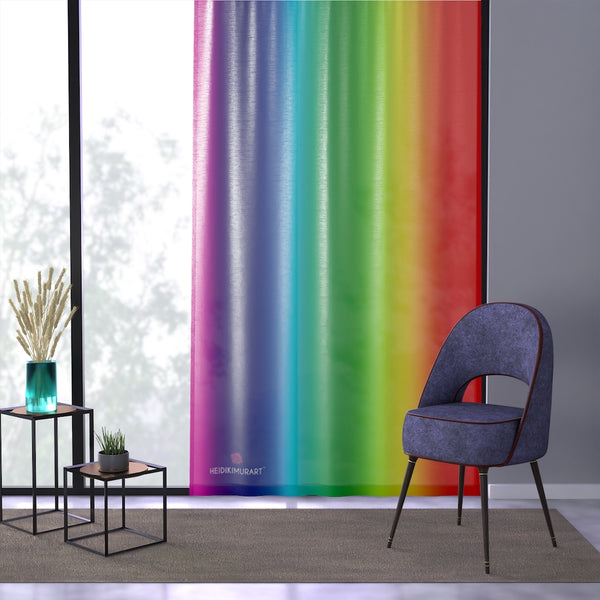 Bright Rainbow Ombre Window Curtain, 50" × 84" Sheer Curtain