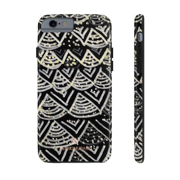 Black Chevron Print Phone Case, Geometric Case Mate Tough Phone Cases-Made in USA - Heidikimurart Limited 
