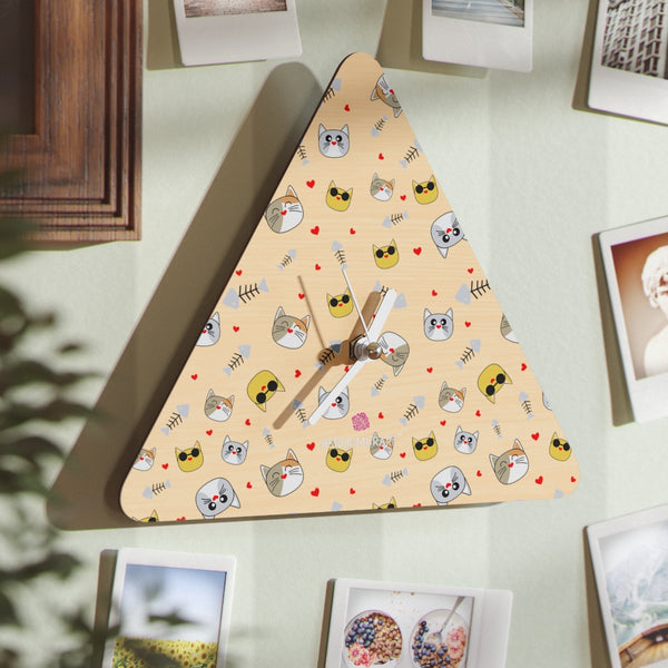 Cat Print Fun Wall Clocks