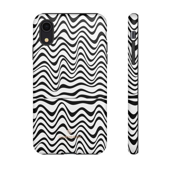 Wavy Black White Tough Cases-Phone Case-Printify-iPhone XR-Matte-Heidi Kimura Art LLC