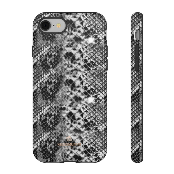 Black Snakeskin Print Tough Cases, Designer Phone Case-Made in USA-Phone Case-Printify-iPhone 8-Glossy-Heidi Kimura Art LLC