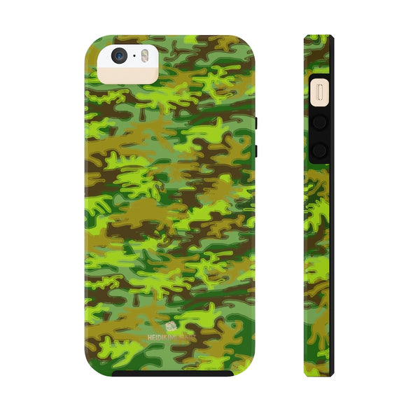 Cool Green Camo iPhone Case, Case Mate Tough Samsung Galaxy Phone Cases-Phone Case-Printify-iPhone 5/5s/5se Tough-Heidi Kimura Art LLC