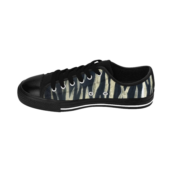 Tiger Striped Ladies' Tennis Shoes, Tiger Stripes Light Yellow Animal Print Best Women's Sneakers