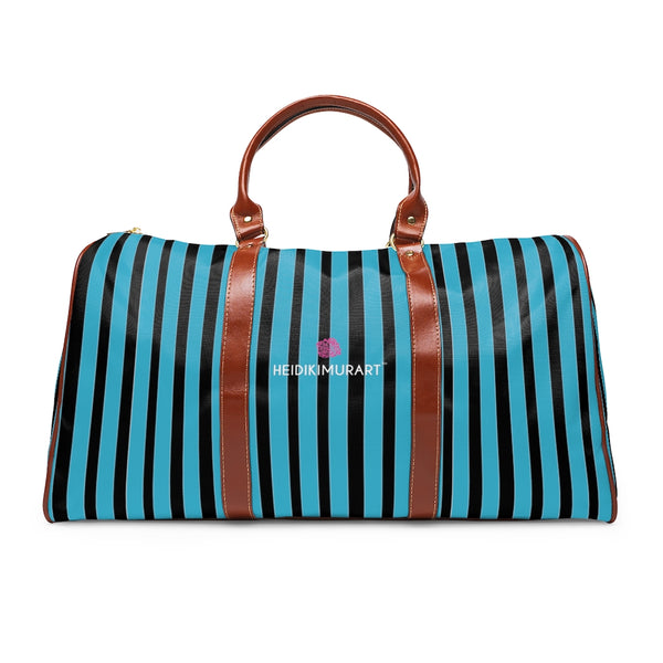 Blue Stripes Waterproof Travel Bag