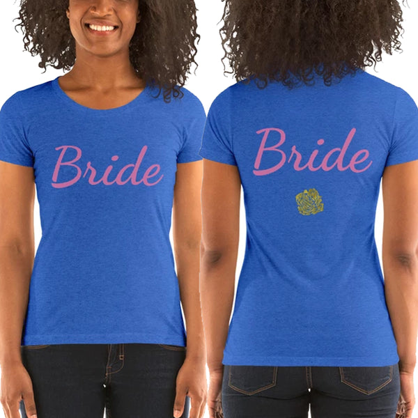 Bride/ Personalizable Custom Text Premium Personalizable Ladies' Short Sleeve T-Shirt-Women's T-Shirt-Heidi Kimura Art LLC