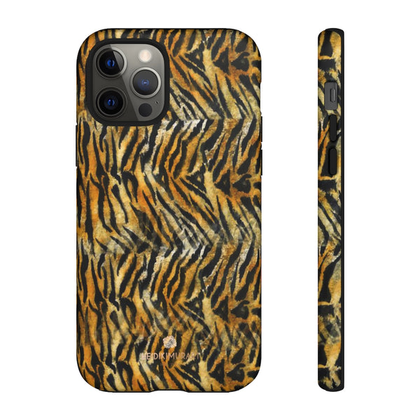 Tiger Striped Print Tough Cases, Designer Phone Case-Made in USA-Phone Case-Printify-iPhone 12 Pro-Matte-Heidi Kimura Art LLC
