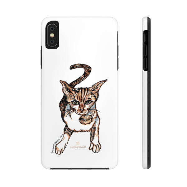 Cat Phone Case, Peanut Meow Cat Designer Case Mate Tough Phone Cases-Printed in USA - Heidikimurart Limited 