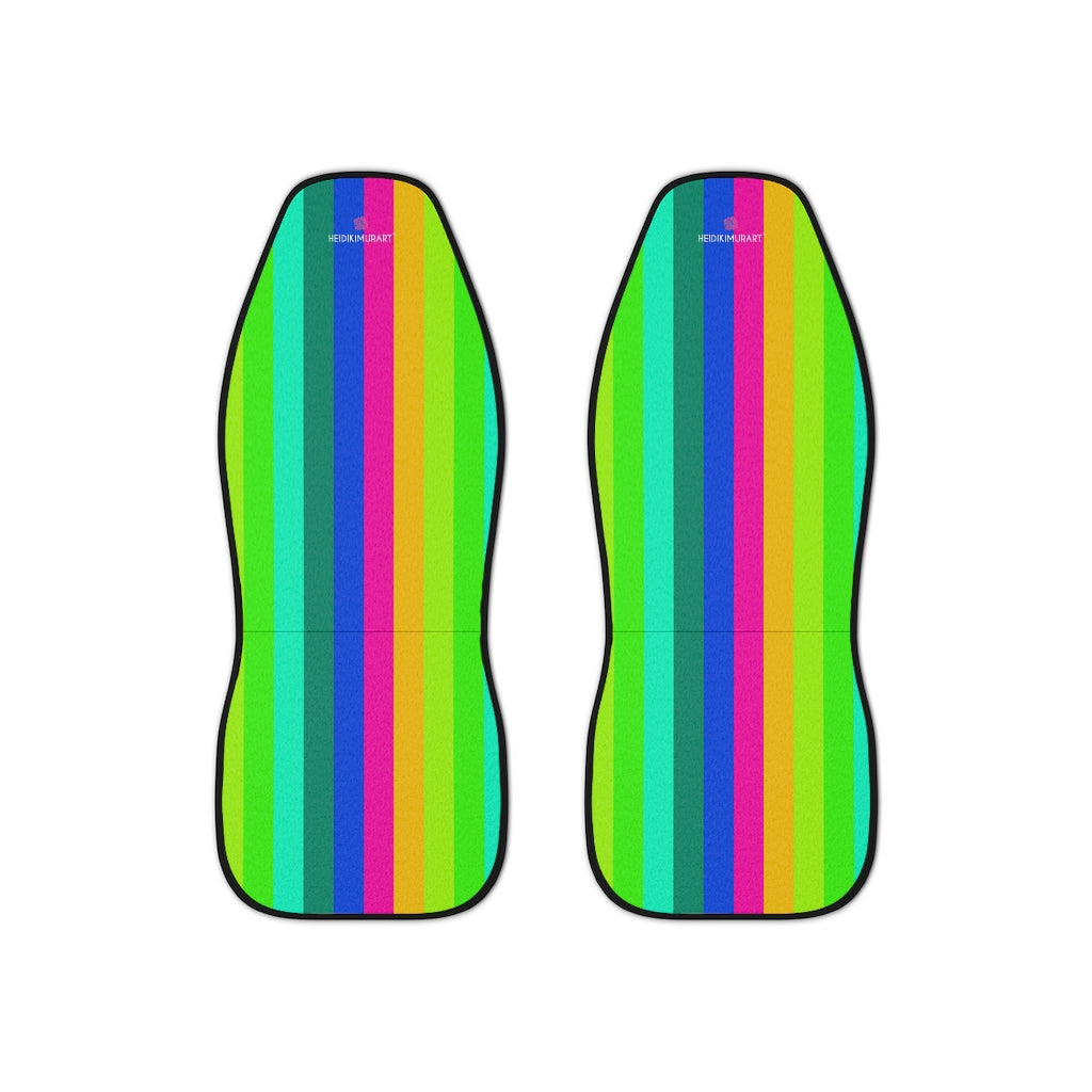 Rainbow Stripes Car Seat Covers, Gay Pride Rainbow LGBTQ Friendly Vertically Striped 2-Pcs Set (48.03" × 18.50") Polyester Car Seat Covers, Best Car Accessories Essential Premium Quality Best Soft Luxury Car Seat - 2 Pack For Your Car Seat Protection, Car Seat Protectors, Designer Car Seat Accessories, Pair of 2 Front Seat Covers, Custom Seat Covers, Luxury Car Seat Covers, Best Car Seat Covers