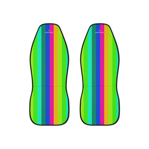 Rainbow Stripes Car Seat Covers, Gay Pride Rainbow LGBTQ Friendly Vertically Striped 2-Pcs Set (48.03" × 18.50") Polyester Car Seat Covers, Best Car Accessories Essential Premium Quality Best Soft Luxury Car Seat - 2 Pack For Your Car Seat Protection, Car Seat Protectors, Designer Car Seat Accessories, Pair of 2 Front Seat Covers, Custom Seat Covers, Luxury Car Seat Covers, Best Car Seat Covers