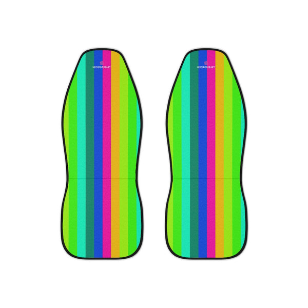 Rainbow Stripes Car Seat Covers, Gay Pride Rainbow LGBTQ Friendly Vertically Striped 2-Pcs Set (48.03" × 18.50") Polyester Car Seat Covers, Best Car Accessories Essential Premium Quality Best Soft Luxury Car Seat - 2 Pack For Your Car Seat Protection, Car Seat Protectors, Designer Car Seat Accessories, Pair of 2 Front Seat Covers, Custom Seat Covers, Luxury Car Seat Covers, Best Car Seat Covers