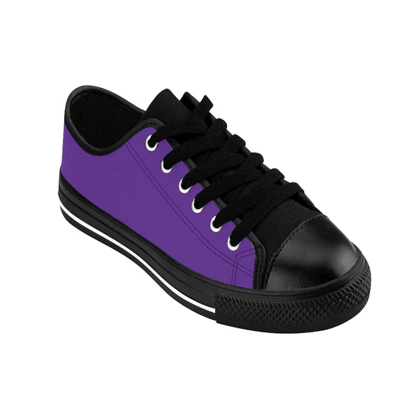 Dark Purple Color Women's Sneakers, Lightweight Dark Purple Solid Color Designer Low Top Women's Canvas Bright Best Quality Premium Fashion Casual Sneakers Tennis Running Athletic Shoes (US Size: 6-12)