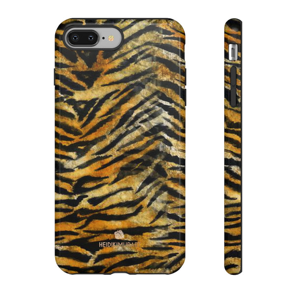 Orange Tiger Striped Phone Case, Animal Print Tough Cases, Designer Phone Case-Made in USA-Phone Case-Printify-iPhone 8 Plus-Glossy-Heidi Kimura Art LLC