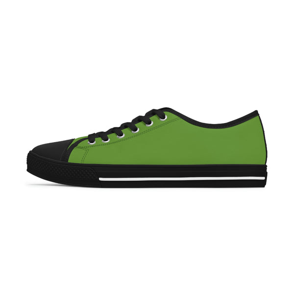 Matcha Green Color Ladies' Sneakers, Green Solid Color Modern Minimalist Basic Essential Women's Low Top Sneakers Tennis Shoes, Canvas Fashion Sneakers With Durable Rubber Outsoles and Shock-Absorbing Layer and Memory Foam Insoles&nbsp;(US Size: 5.5-12)