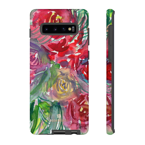Red Roses Phone Case, Floral Print Tough Designer Phone Case -Made in USA-Phone Case-Printify-Samsung Galaxy S10 Plus-Glossy-Heidi Kimura Art LLC