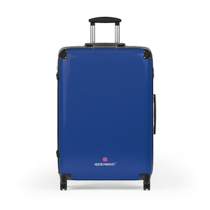 Dark Blue Solid Color Suitcases, Modern Simple Minimalist Designer Suitcase Luggage (Small, Medium, Large) Unique Cute Spacious Versatile and Lightweight Carry-On or Checked In Suitcase, Best Personal Superior Designer Adult's Travel Bag Custom Luggage - Gift For Him or Her - Made in USA/ UK