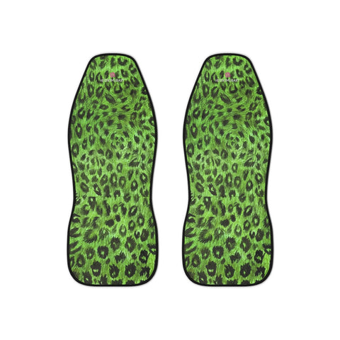 Green Leopard Car Seat Covers, Leopard Animal Print 2-Pcs Set (48.03" × 18.50") Polyester Car Seat Covers, Best Car Accessories Essential Premium Quality Best Soft Luxury Car Seat - 2 Pack For Your Car Seat Protection, Car Seat Protectors, Designer Car Seat Accessories, Pair of 2 Front Seat Covers, Custom Seat Covers, Luxury Car Seat Covers, Best Car Seat Covers