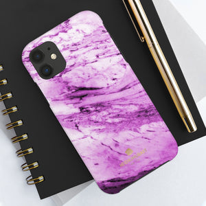 Purple Marble Print Phone Case, Designer Case Mate Tough Phone Cases-Made in USA - Heidikimurart Limited 