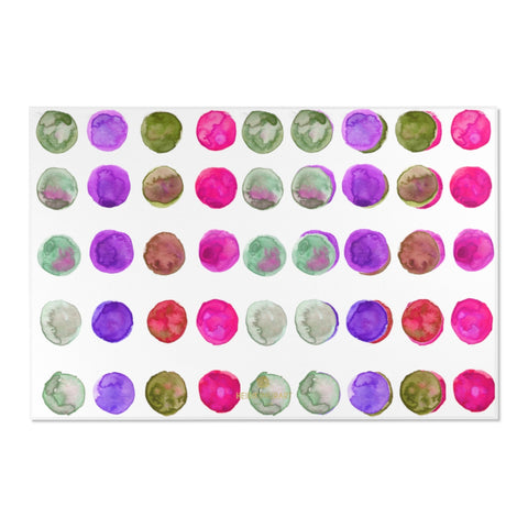 Nordic Style Mixed Watercolor Polka Dots Print 24x36/ 36x60/ 48x72 inches Area Rug-Area Rug-72" x 48"-Heidi Kimura Art LLC