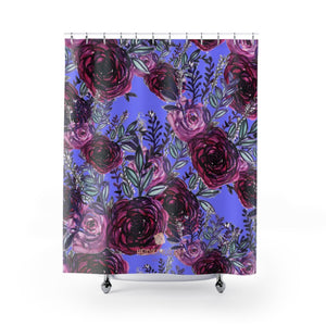 Violet Purple Rose Floral Print Designer 71"x74" Shower Curtains- Made in USA-Shower Curtain-71" x 74"-Heidi Kimura Art LLC Violet Purple Rose Shower Curtains, Violet Purple Rose Floral Print Designer Shower Curtains- Printed in USA, Large 100% Polyester 71x74 inches 