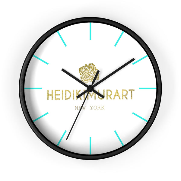Heidi Kimura Art in Gold Foil Color 10 inch Diameter Wall Clock - Made in USA-Wall Clock-Black-Black-Heidi Kimura Art LLC