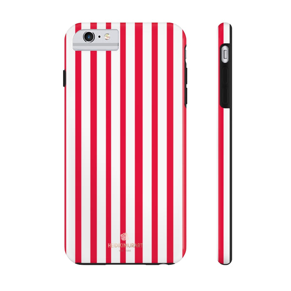 Red Striped iPhone Case, Designer Case Mate Tough Samsung Galaxy Phone Cases-Phone Case-Printify-iPhone 6/6s Plus Tough-Heidi Kimura Art LLC