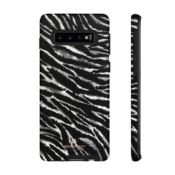 White Tiger Stripe Phone Case, Animal Print Tough Designer Phone Case -Made in USA-Phone Case-Printify-Samsung Galaxy S10-Glossy-Heidi Kimura Art LLC