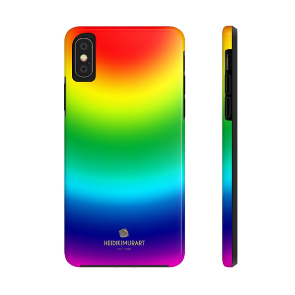 Rainbow Ombre Print Phone Case, Gay Pride Case Mate Tough Phone Cases-Made in USA - Heidikimurart Limited 