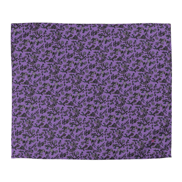 Purple Floral Microfiber Duvet Cover