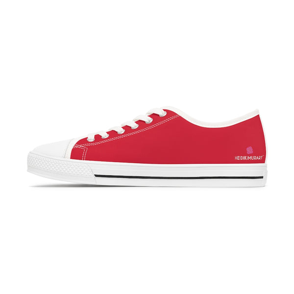 Wine Red Color Ladies' Sneakers, Solid Color Women's Low Top Sneakers (US Size: 5.5-12)