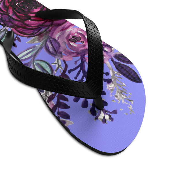 Romantic Purple Rose Floral Print Women's Unisex Flip-Flops - Made in USA-Flip-Flops-Heidi Kimura Art LLC